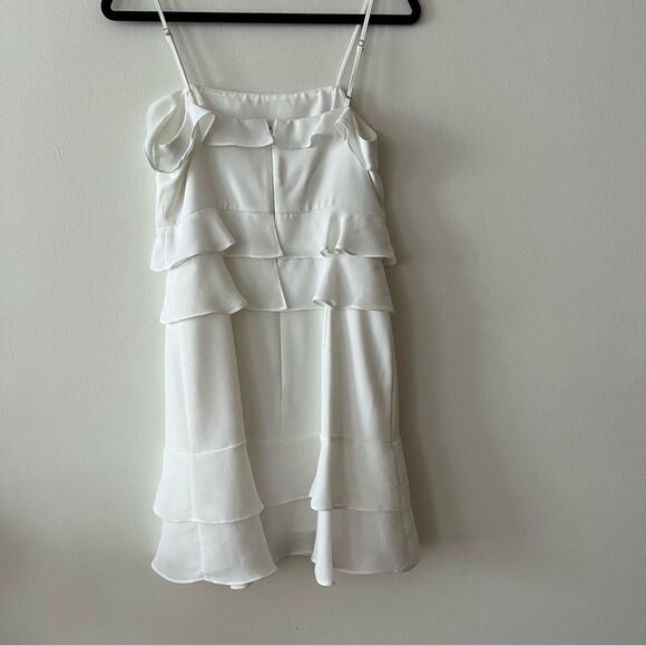 Parker Kristie Pearl White Ruffle Mini Dress - Picture 7 of 9